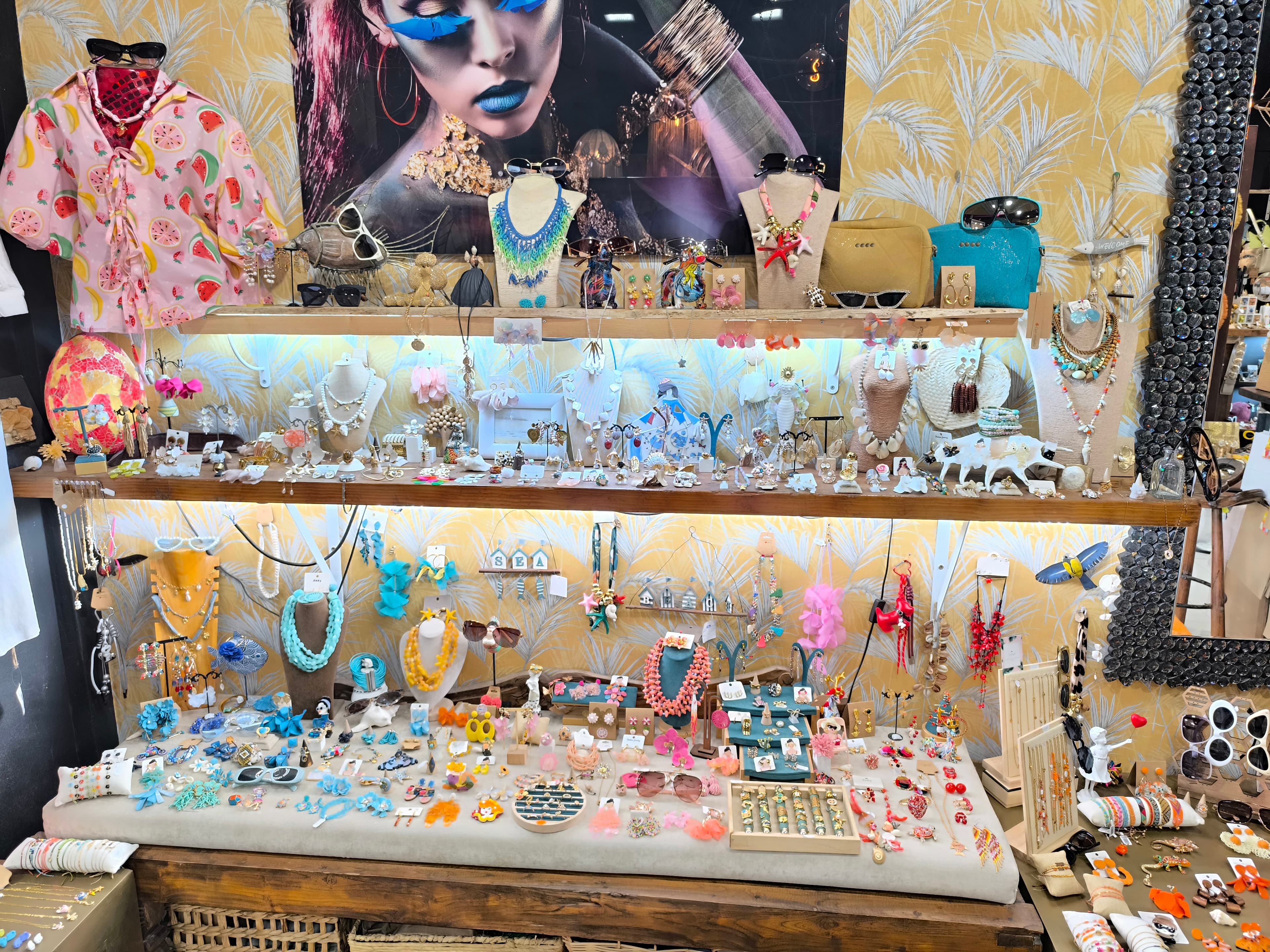 Jewellery display inside the boutique